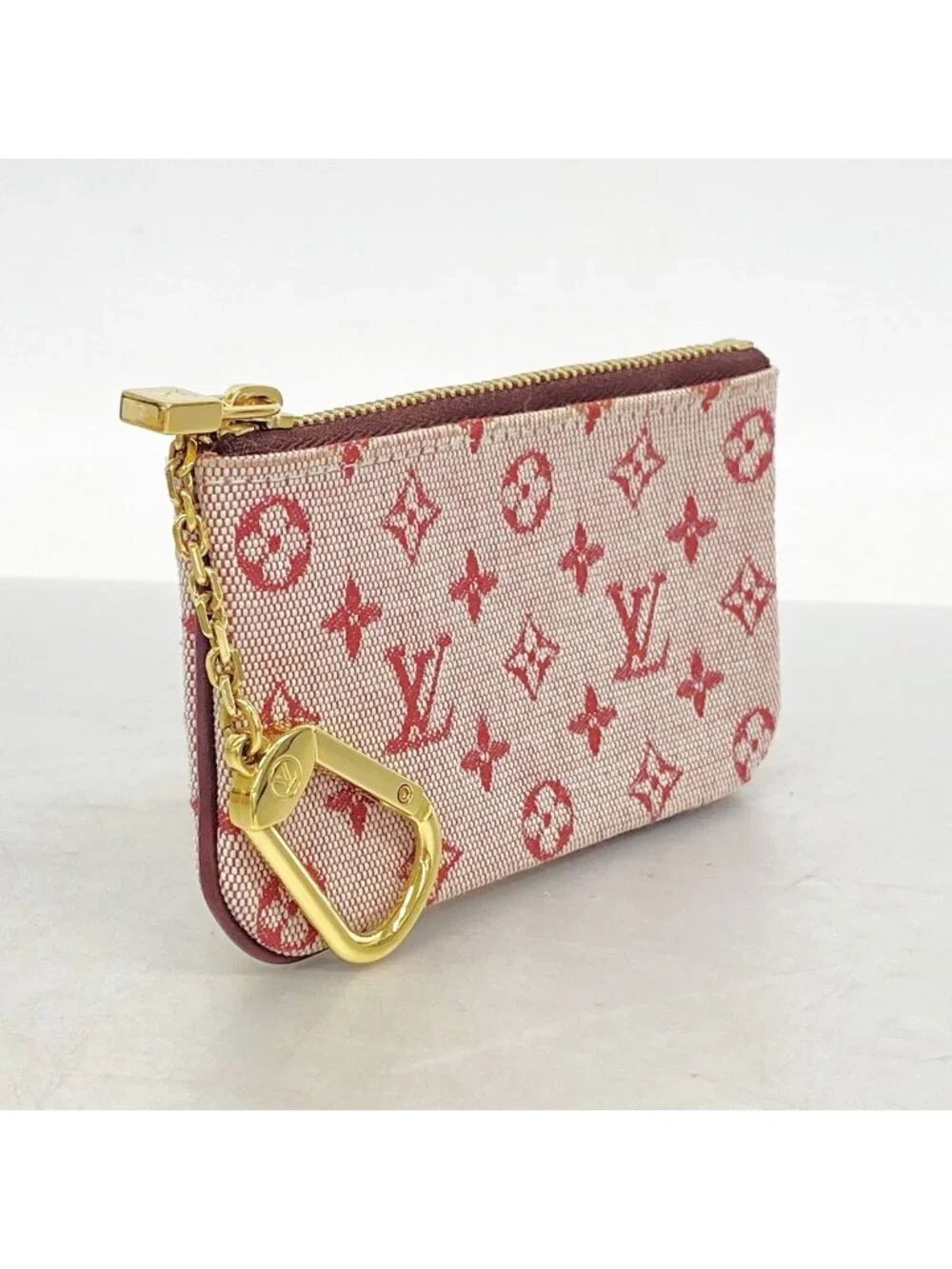 Louis Vuitton Coin Purse Monogram Mini Lin Pochette Cles Cerise
